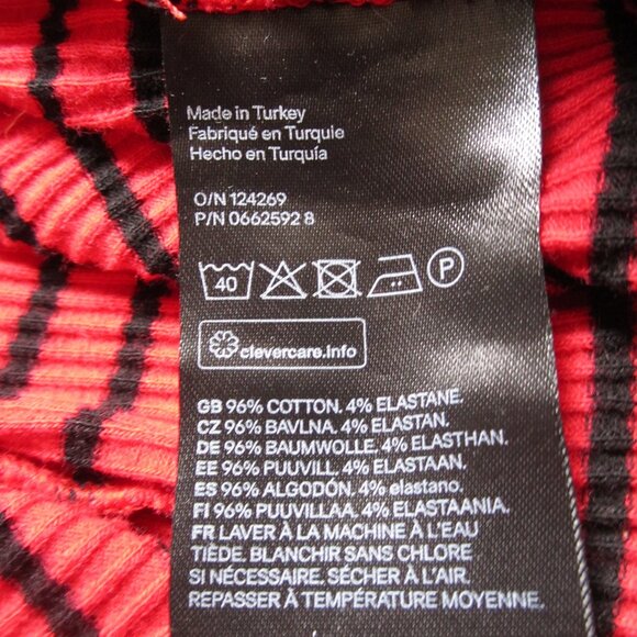 Divided by H&M Red Black Striped Long Sleeve Bodysuit - Size Large - Picture 5 of 5